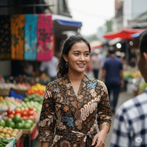 Atasan Batik wanita Elegan menggunakan Sukaku Batik